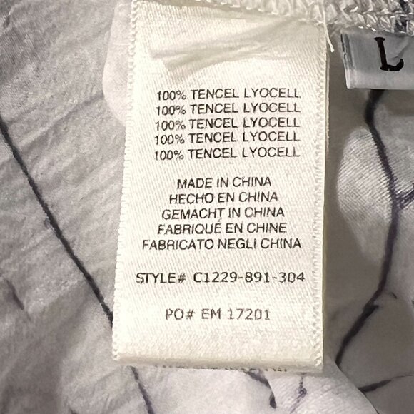 Cloth & Stone White Sleeveless Tencel Button Down Blouse Abstract Sheer Size L - Picture 6 of 10